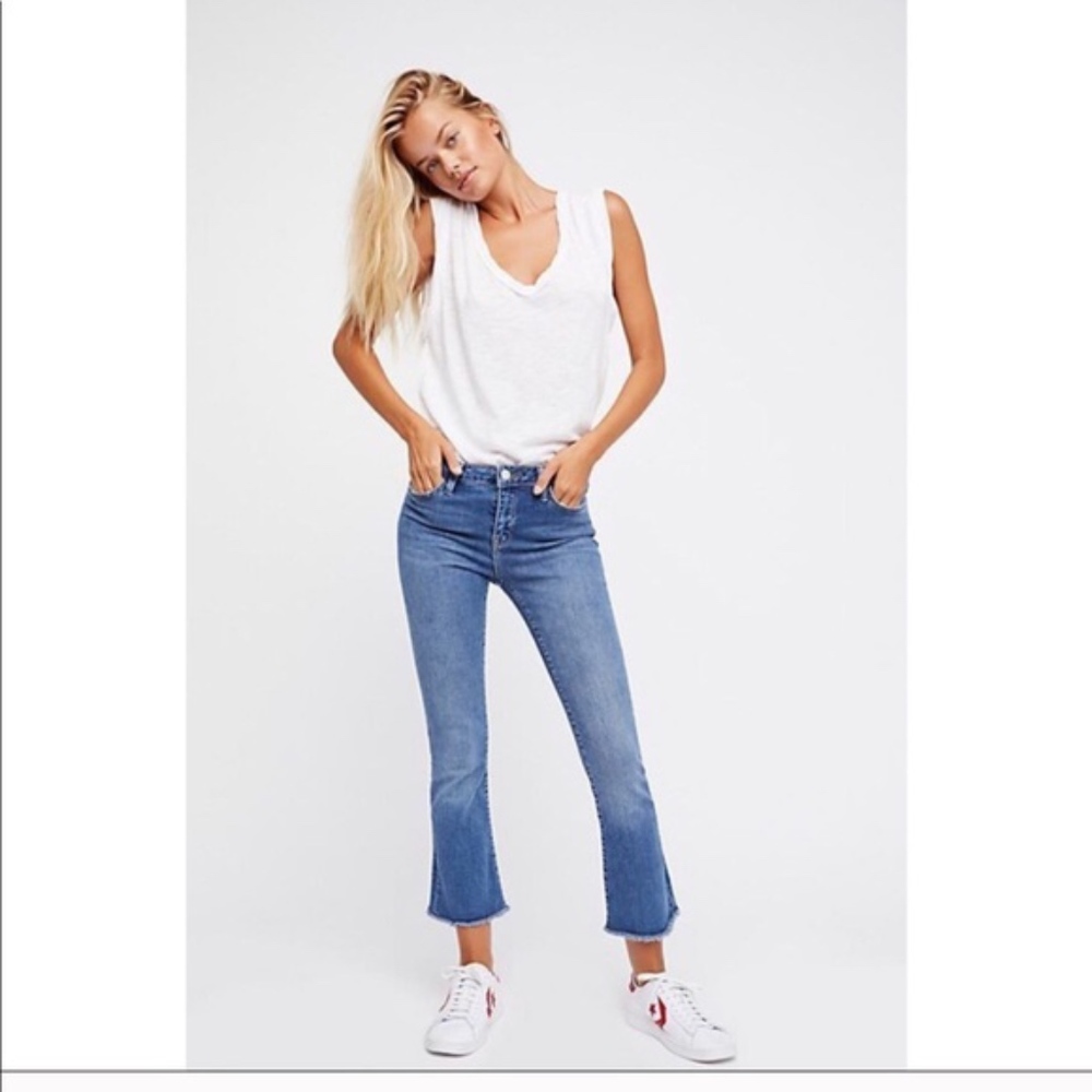 FREE PEOPLE Straight Crop Jean Denim